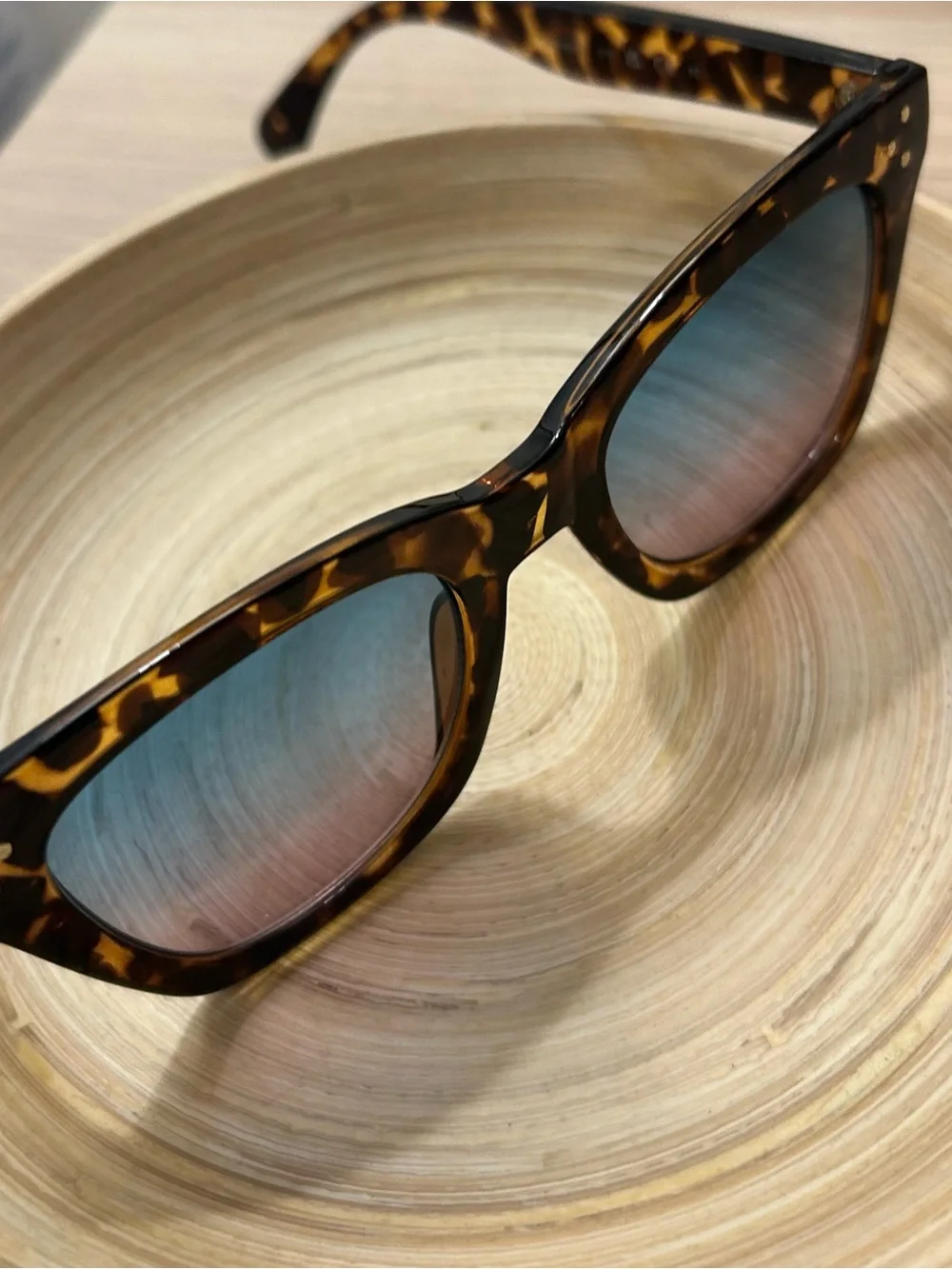BCBGeneration Tortoiseshell Sunglasses with Blue Gradient Lenses